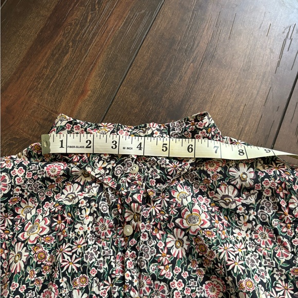 J Crew London of Liberty 100% Cotton Button Down Shirt Floral Artsy Print Blouse - Picture 9 of 10